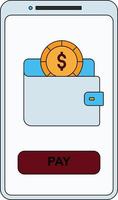 Die Zahlung erfolgt über das Handy. vektor