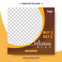 Food kulinarisches Social Media Post Template Design vektor