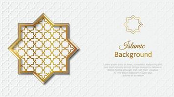 islamischer luxus-zierhintergrund in weißer und goldener farbe. islamische vektorillustration vektor