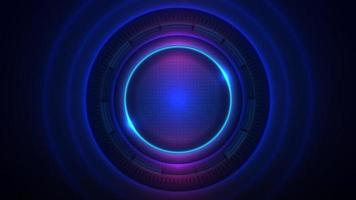 abstrakt cirkelteknik lyser blått med prickmönsterbakgrund. futuristiskt digitalt innovationskoncept. vektor illustration