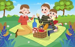 glückliche familie, die picknick macht