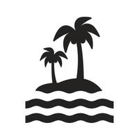 Illustration von Strandsymbolen, Kokospalmen, Meer. Vektordesign wird für Websites, Anwendungen, Apps, Benutzeroberflächen verwendet. vektor