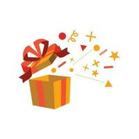 geschenkbox-symbolillustration, überraschung, geburtstag. Vektordesign, das für Websites, Apps geeignet ist. vektor