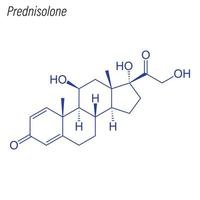 Vektorskelettformel von Prednisolon. Droge chemisches Molekül. vektor