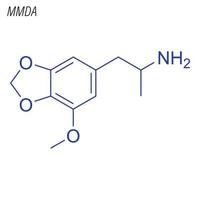 vektor skelettformel för mmda. läkemedels kemisk molekyl.