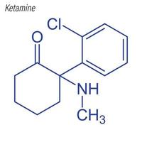 vektor skelettformel av ketamin. läkemedels kemisk molekyl.