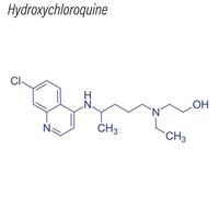 Vektorskelettformel von Hydroxychloroquin. Droge chemisch mol vektor