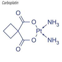 vektor skelettformel av karboplatin. läkemedels kemisk molekyl.