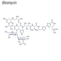 Vektorskelettformel von Bleomycin. Droge chemisches Molekül. vektor