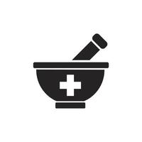 medizinzubereitung symbol illustration, medizin pürierte schüssel. Vektordesign, das für Websites, Apps geeignet ist. vektor