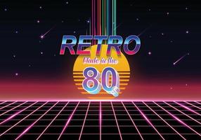 Retro 80er mit pinker und neonpinker Dekoration vektor