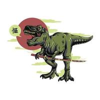 Tyrannosaurus Rex Dinosaurier-T-Shirt. Kann für T-Shirt-Druck, Tassendruck, Kissen, Modedruckdesign, Kinderbekleidung, Babyparty, Gruß und Postkarte verwendet werden. T-Shirt-Design