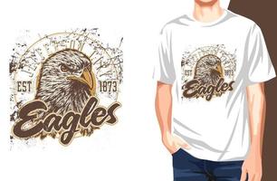 Jefferson city eagles t-shirt.kan användas för t-shirttryck, muggtryck, kuddar, modetrycksdesign, barnkläder, babyshower, hälsningar och vykort. t-shirt design vektor