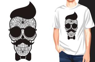 paljett sugar skulls t-shirts design.kan användas för t-shirttryck, muggtryck, kuddar, modetrycksdesign, barnkläder, babyshower, hälsningar och vykort. t-shirt design vektor