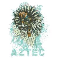 Aztec Empire T-Shirt. Kann für T-Shirt-Druck, Tassendruck, Kissen, Modedruckdesign, Kinderbekleidung, Babyparty, Gruß und Postkarte verwendet werden. T-Shirt-Design vektor