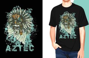 Aztec Empire T-Shirt. Kann für T-Shirt-Druck, Tassendruck, Kissen, Modedruckdesign, Kinderbekleidung, Babyparty, Gruß und Postkarte verwendet werden. T-Shirt-Design vektor