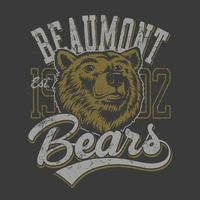 beaumont bears t shirt.kan användas för t-shirttryck, muggtryck, kuddar, modetrycksdesign, barnkläder, babyshower, hälsningar och vykort. t-shirt design vektor