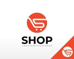 webbutikens logotyp. glad butik logotyp design vektor