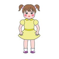 Puppe im gelben Kleid ist Kinderspielzeug vektor