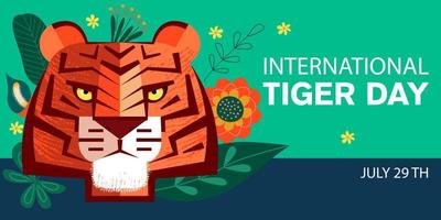 Internationaler Tag des Tigers. Vektor-Illustration. vektor
