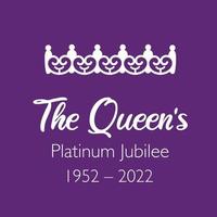drottningen platina jubileumsbanderoll drottning elizabeth crown 70 år. idealisk design för banderoller, flayers, sociala medier, klistermärken, gratulationskort. vektor
