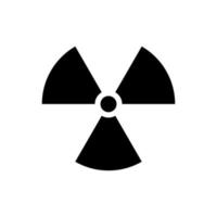 radioaktives Bedrohungszeichen. schwarzes Symbol für gefährliche Strahlung und große Zerstörung. toxische tödliche Infektion für alle lebenden Vektoren