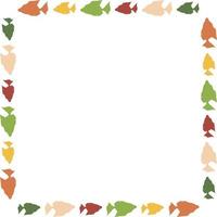 quadratischer Rahmen mit farbigen Fischen auf weißem Hintergrund. Vektorbild. vektor