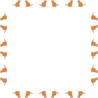 quadratischer Rahmen mit interessanten orangefarbenen Katzen auf weißem Hintergrund. Vektorbild. vektor