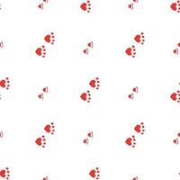 nahtloser Hintergrund mit roten Katzenspuren. endloses Muster auf weißem Hintergrund für Ihr Design. vektor