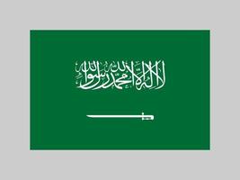 Saudiarabiens flagga, officiella färger och proportioner. vektor illustration.