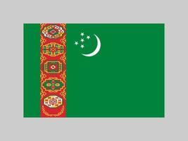 turkmenistans flagga, officiella färger och proportioner. vektor illustration.