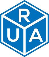 rua brev logotyp design på svart bakgrund. rua kreativa initialer bokstavslogotyp koncept. rua bokstavsdesign. vektor