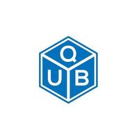 qub-Buchstaben-Logo-Design auf schwarzem Hintergrund. qub kreative Initialen schreiben Logo-Konzept. qub Briefgestaltung. vektor