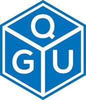 qgu-Buchstaben-Logo-Design auf schwarzem Hintergrund. qgu kreative Initialen schreiben Logo-Konzept. qgu-Briefgestaltung. vektor