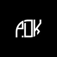 pdk-Brief-Logo-Design auf schwarzem Hintergrund. pdk-Kreativinitialen schreiben Logo-Konzept. pdk-Vektor-Briefdesign. vektor