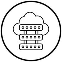 Cloud-Server-Symbolstil vektor