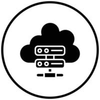 Cloud-Server-Symbolstil vektor