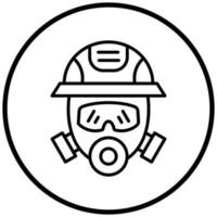 Feuerwehrmann-Masken-Icon-Stil vektor