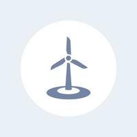 Windenergie-Symbol isoliert auf Weiß, Windparkschild, Vektorillustration vektor