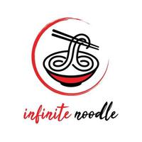 infinity japanska ramen nudlar skål logotyp vektor