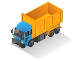 isometrisk illustration designkoncept. tung utrustning dumper vektor