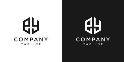 kreativa brev ey monogram logotyp design ikon mall vit och svart bakgrund vektor