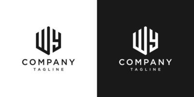 kreativer Buchstabe wy Monogramm-Logo-Design-Symbol-Vorlage weißer und schwarzer Hintergrund vektor
