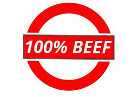 100 Prozent Rindfleisch-Stempel vektor