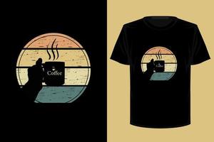 Kaffee Retro-Vintage-T-Shirt-Design vektor