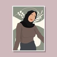 abstrakte porträts frauen in kopftuch muslimische gesichtslose weibliche minimalistische vektorillustration vektor