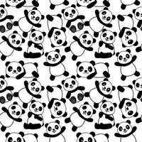 niedlicher panda nahtloser musterhintergrund, cartoon pandabären vektorillustration, kreative kinder für stoff, verpackung, textil, tapeten, bekleidung. vektor