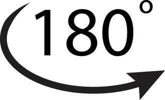 180-Grad-Symbol auf weißem Hintergrund. 180 Grad Zeichen. vektor