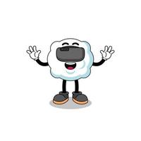 illustration der wolke mit einem vr-headset vektor