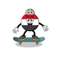 Jemen-Flaggenmaskottchen, das ein Skateboard spielt vektor